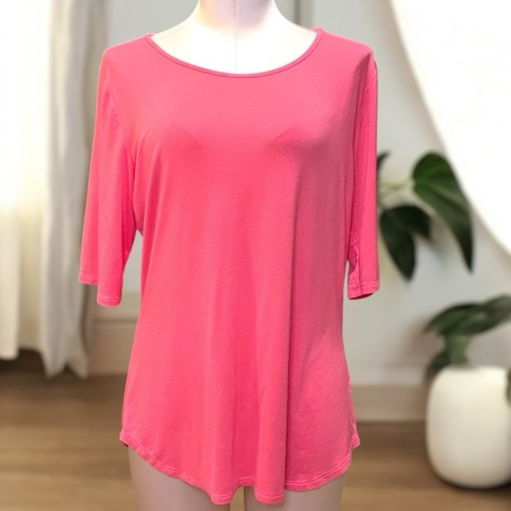 Apt 9 Pink Coral Scoop Neck Flow Tunic Top Size L
